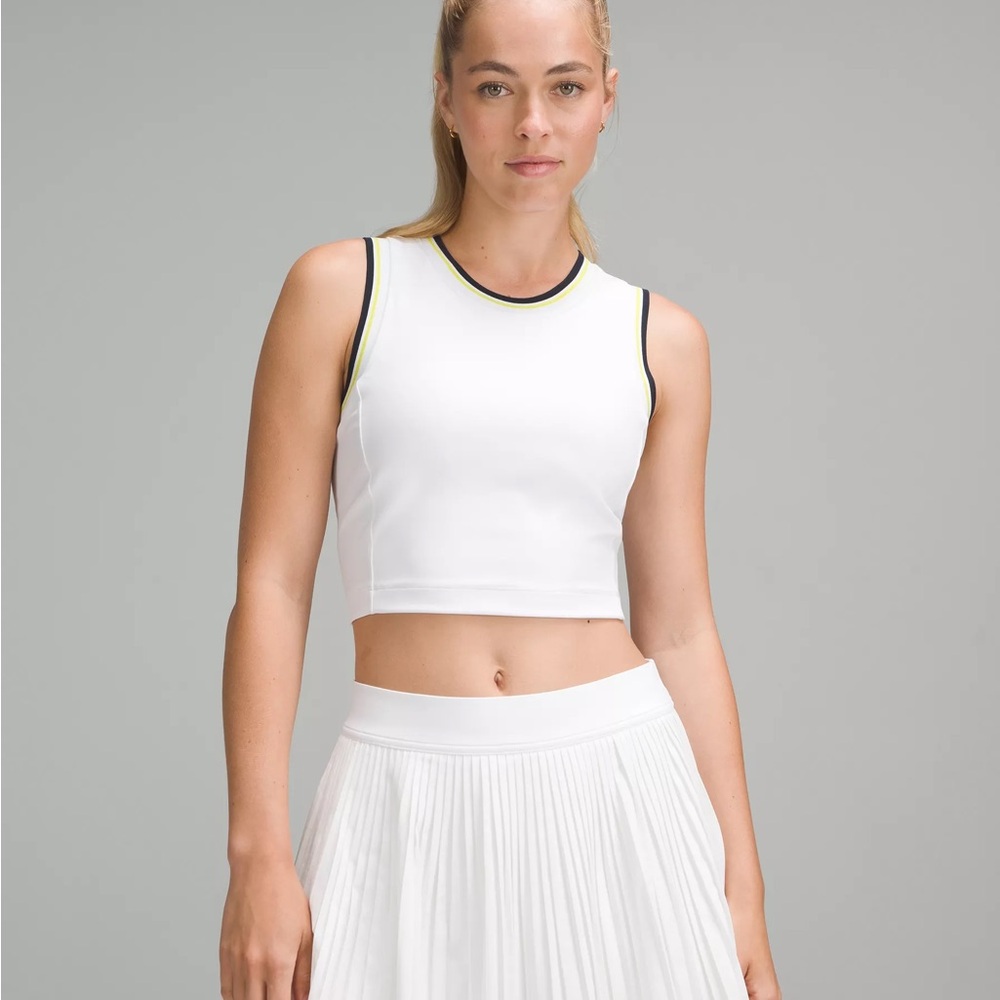 Varsity Scoop-Neck Crop Tennis Tank